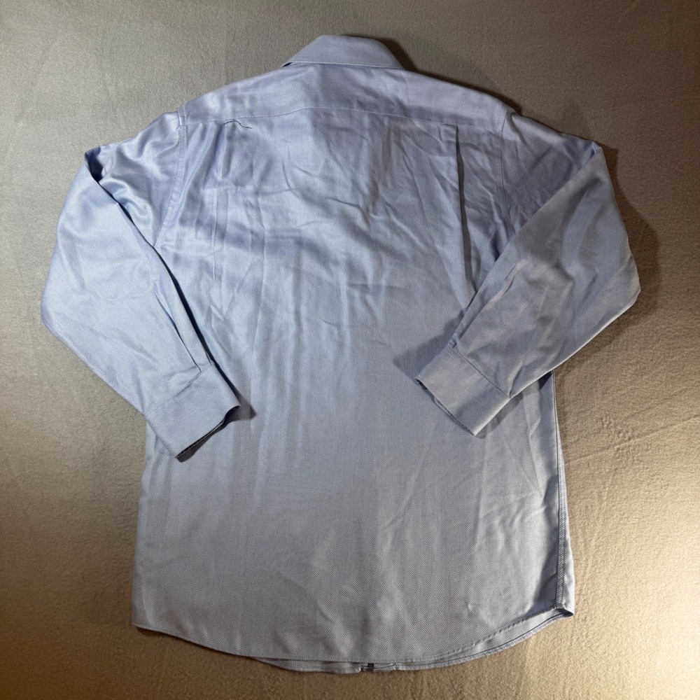 Hart Schaffner Marx Mens 15.5 33 Blue Pima Cotton Non-Iron Dress Shirt Long Slv - Picture 8 of 8